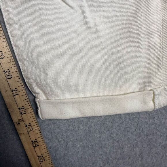 7 for All Mankind Women's 31 Off White The Skinny Crop and Roll Jeans - Picture 7 of 9